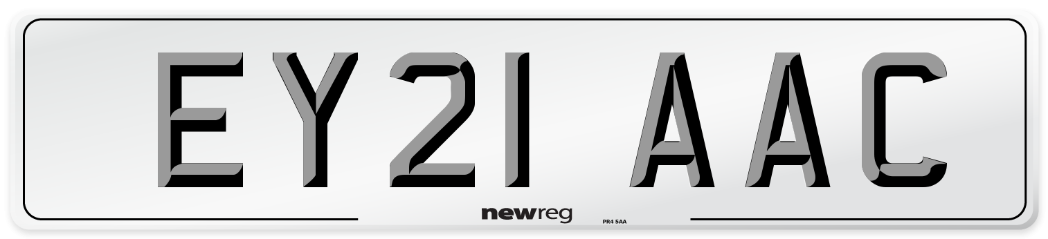 EY21 AAC Number Plate from New Reg